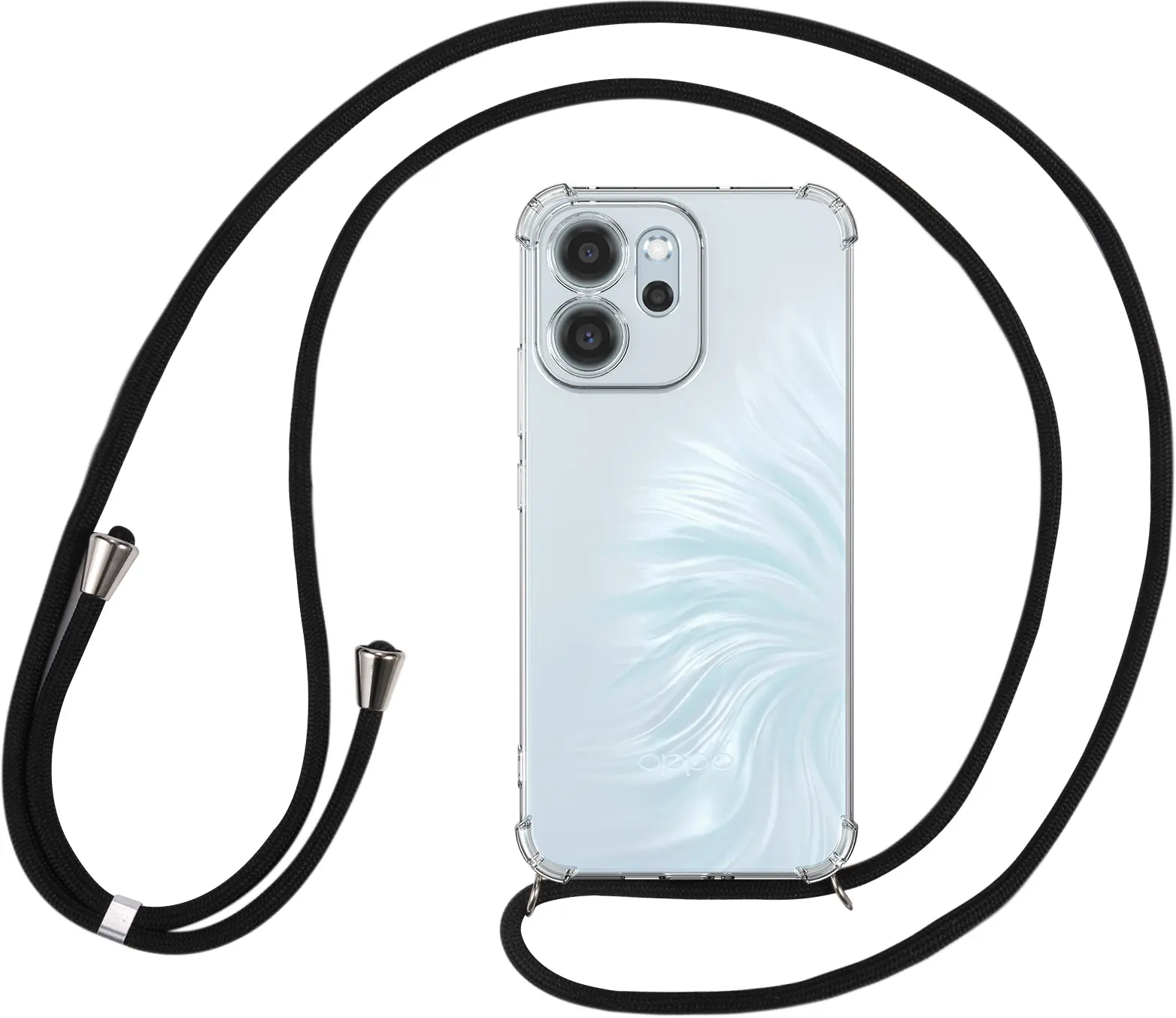 Oppo Reno 14 F Hoesje met Koord Schokbestendig TPU Transparant afbeelding 5
