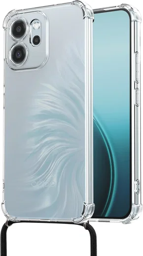 Oppo Reno 14 F Hoesje met Koord Schokbestendig TPU Transparant afbeelding 2