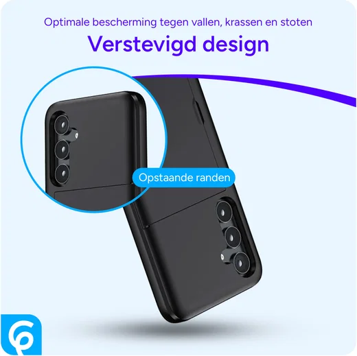 Samsung Galaxy S25 FE Hoesje met Slider Kaarthouder Back Cover Zwart afbeelding 2