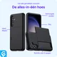 Samsung Galaxy S25 FE Hoesje met Slider Kaarthouder Back Cover Zwart afbeelding 4