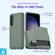 Samsung Galaxy S25 FE Hoesje met Slider Kaarthouder Back Cover Groen afbeelding 4