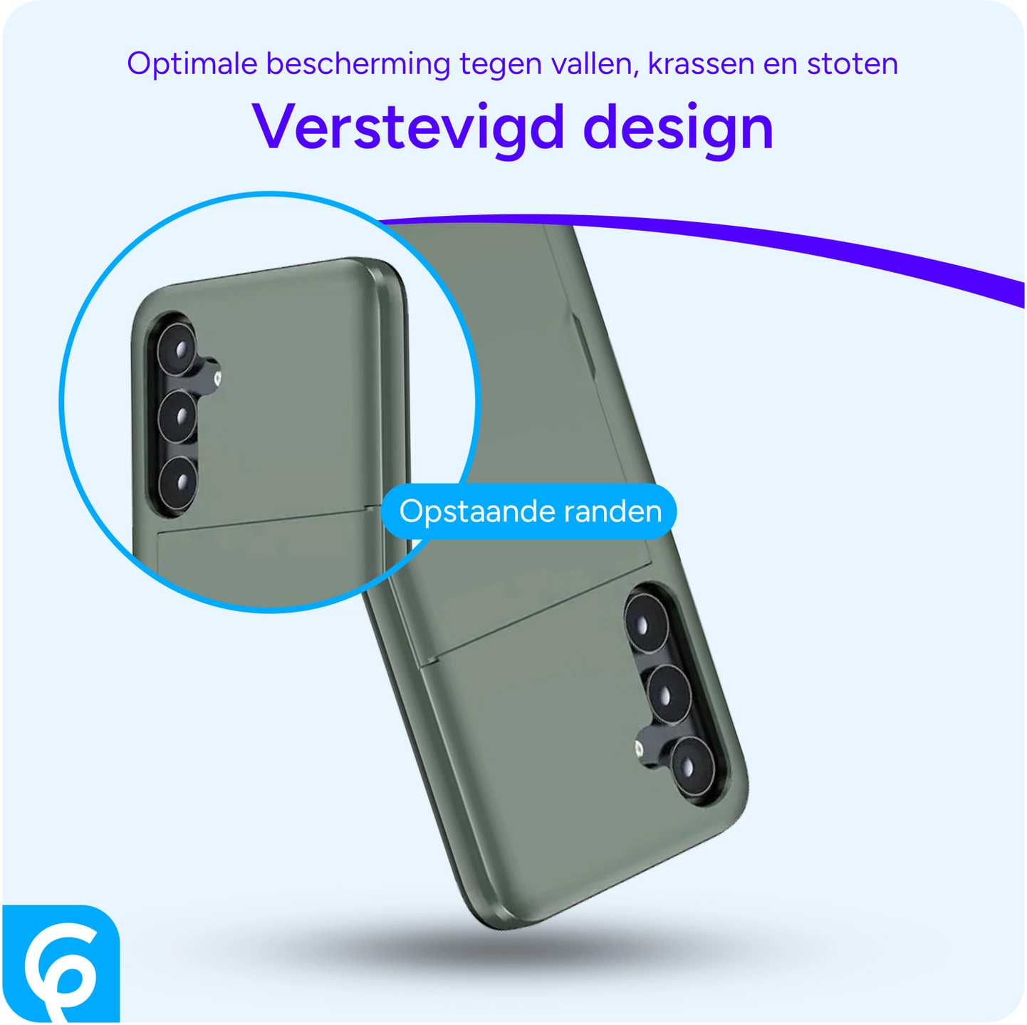 Samsung Galaxy S25 FE Hoesje met Slider Kaarthouder Back Cover Groen afbeelding 2