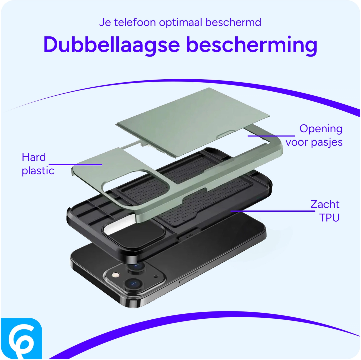 Samsung Galaxy S25 FE Hoesje met Slider Kaarthouder Back Cover Groen afbeelding 10