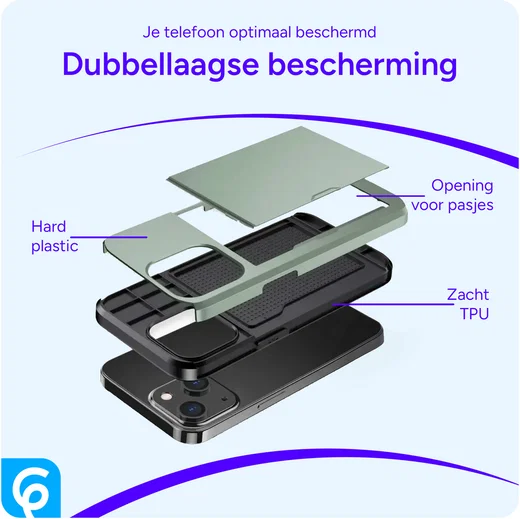 Samsung Galaxy S25 FE Hoesje met Slider Kaarthouder Back Cover Groen afbeelding 10
