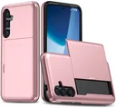 Samsung Galaxy S25 FE Hoesje met Slider Kaarthouder Back Cover Roze