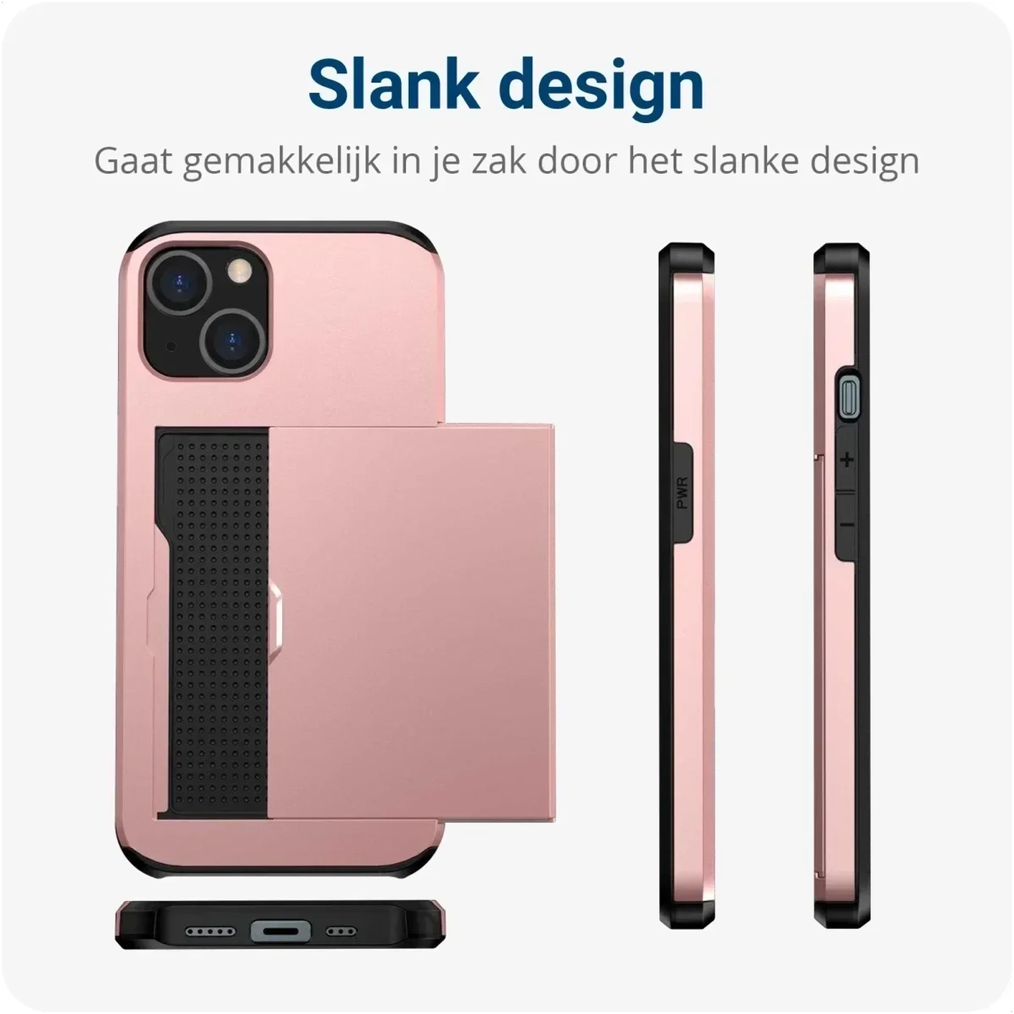 Samsung Galaxy S25 FE Hoesje met Slider Kaarthouder Back Cover Roze afbeelding 10