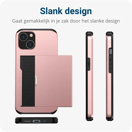 Samsung Galaxy S25 FE Hoesje met Slider Kaarthouder Back Cover Roze afbeelding 10
