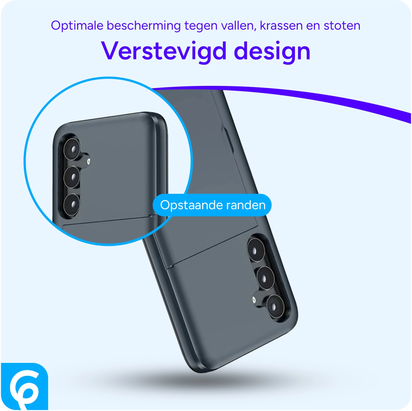 Samsung Galaxy S25 FE Hoesje met Slider Kaarthouder Back Cover Blauw afbeelding 2