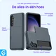 Samsung Galaxy S25 FE Hoesje met Slider Kaarthouder Back Cover Blauw afbeelding 4