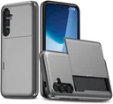 Samsung Galaxy S25 FE Hoesje met Slider Kaarthouder Back Cover Grijs