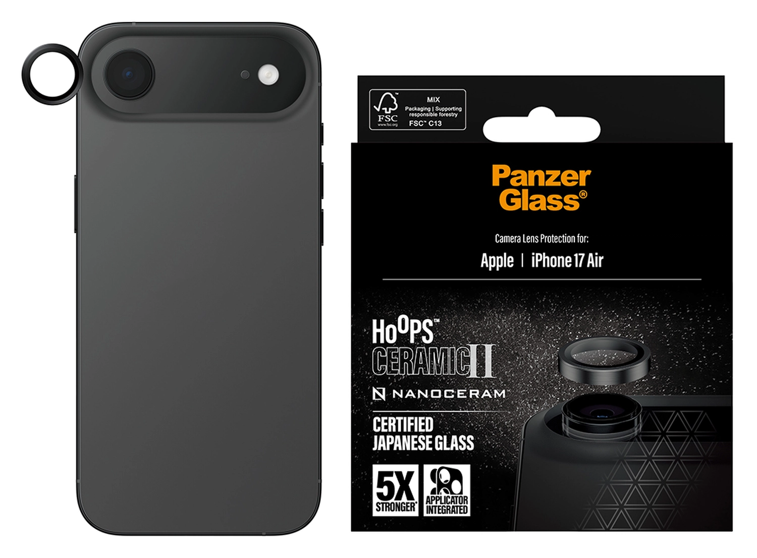PanzerGlass Hoops Ceramic iPhone Air Camera Lens Protector Glas afbeelding 1