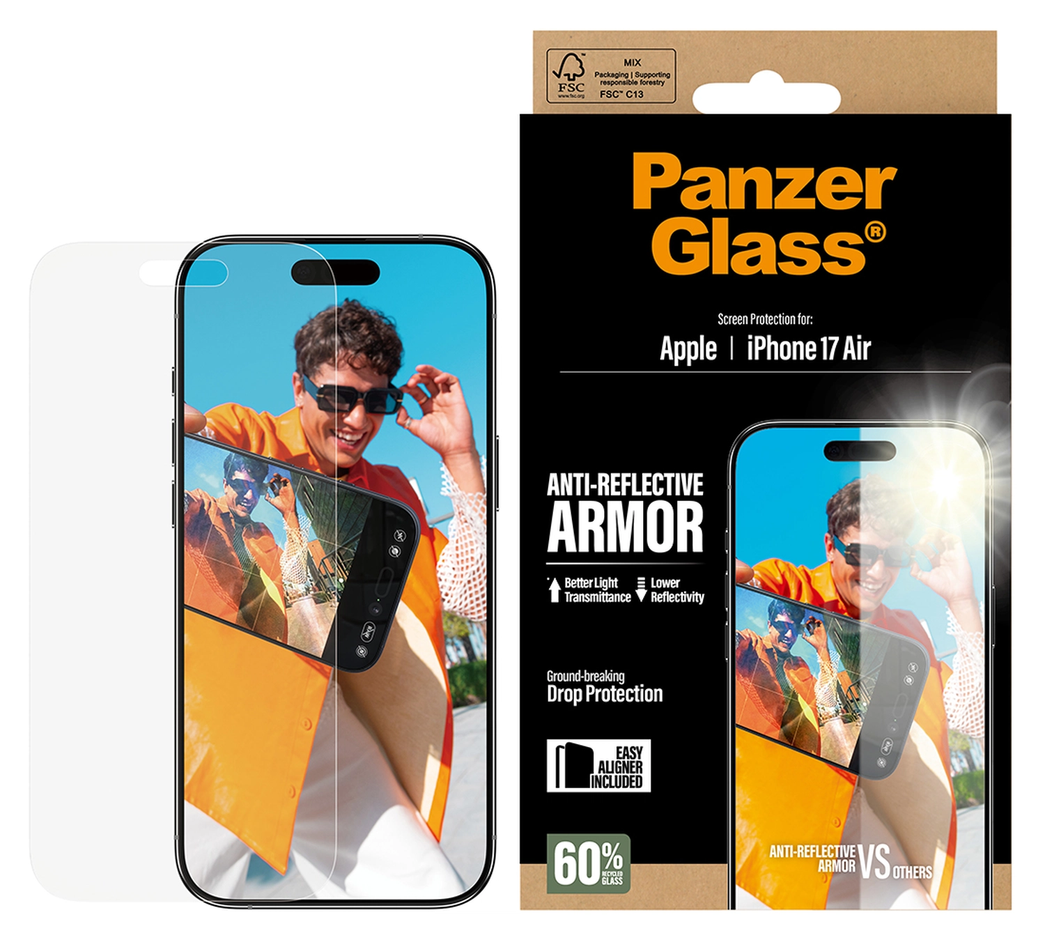 PanzerGlass Anti-Reflective iPhone Air Screen Protector Tempered Glass afbeelding 1