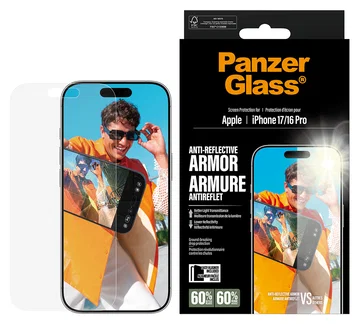 PanzerGlass Anti-Reflective iPhone 17 / 16 Pro Screen Protector Tempered Glass