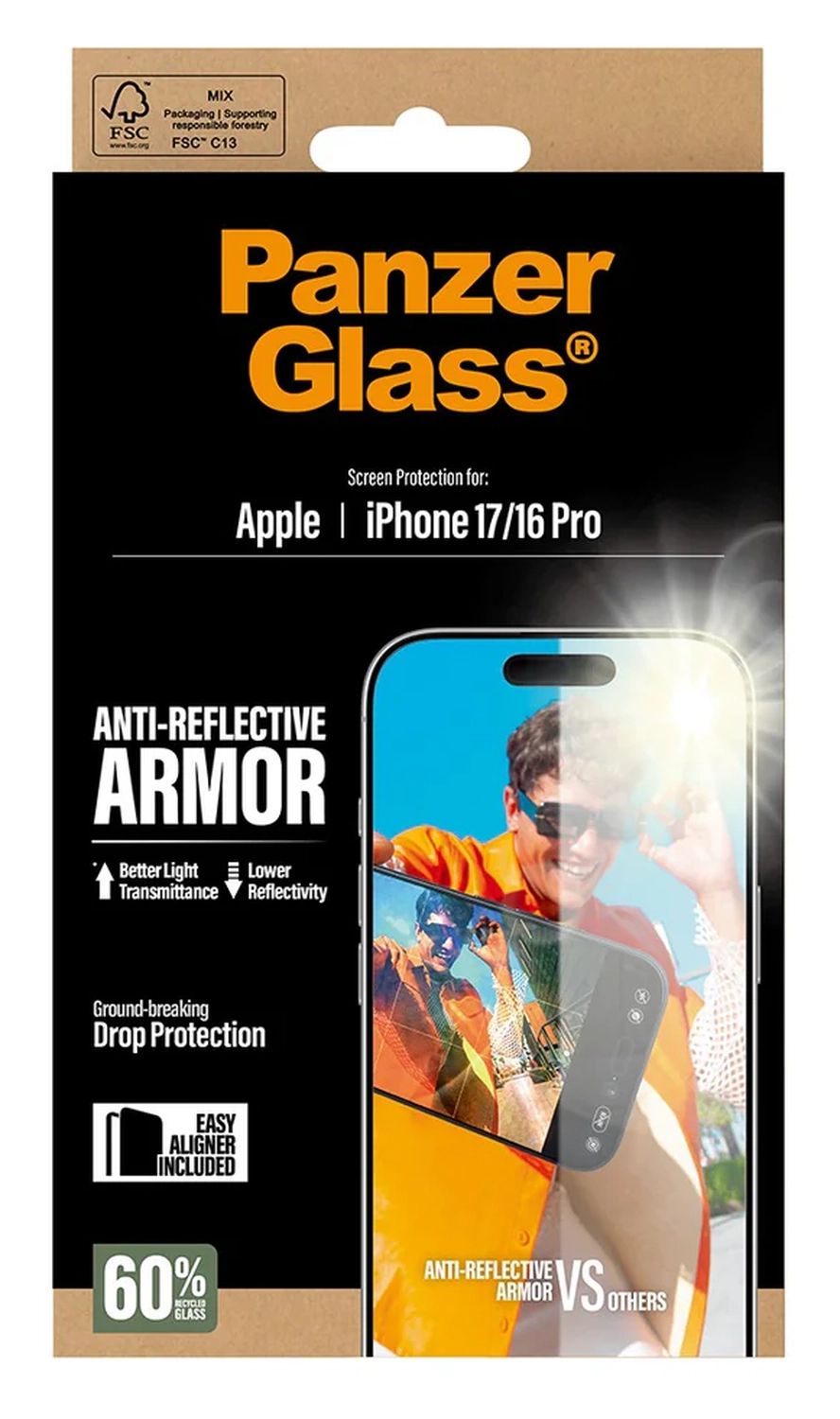 PanzerGlass Anti-Reflective iPhone 17 / 16 Pro Screen Protector Tempered Glass afbeelding 5