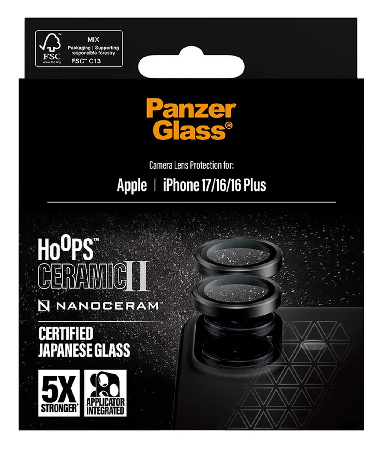 PanzerGlass Hoops Ceramic iPhone 17 / 16 / 16 Plus Camera Lens Protector Glas afbeelding 5