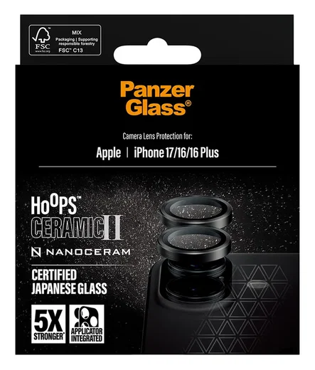 PanzerGlass Hoops Ceramic iPhone 17 / 16 / 16 Plus Camera Lens Protector Glas afbeelding 5