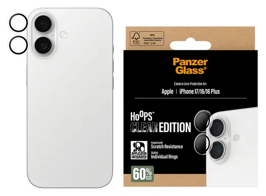 PanzerGlass Hoops Rings iPhone 17 Camera Lens Protector Glas Transparant afbeelding 5