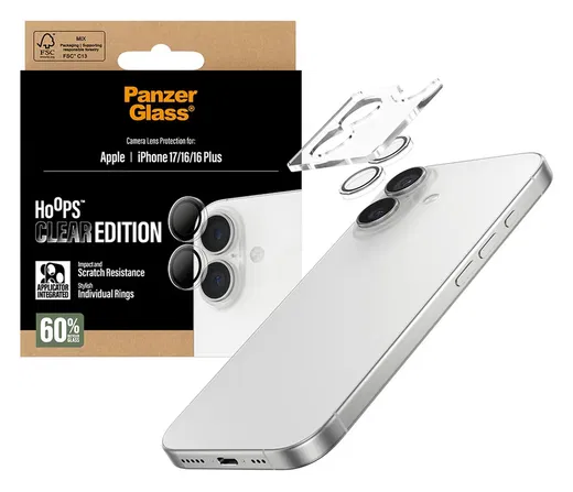 PanzerGlass Hoops Rings iPhone 17 Camera Lens Protector Glas Transparant afbeelding 1