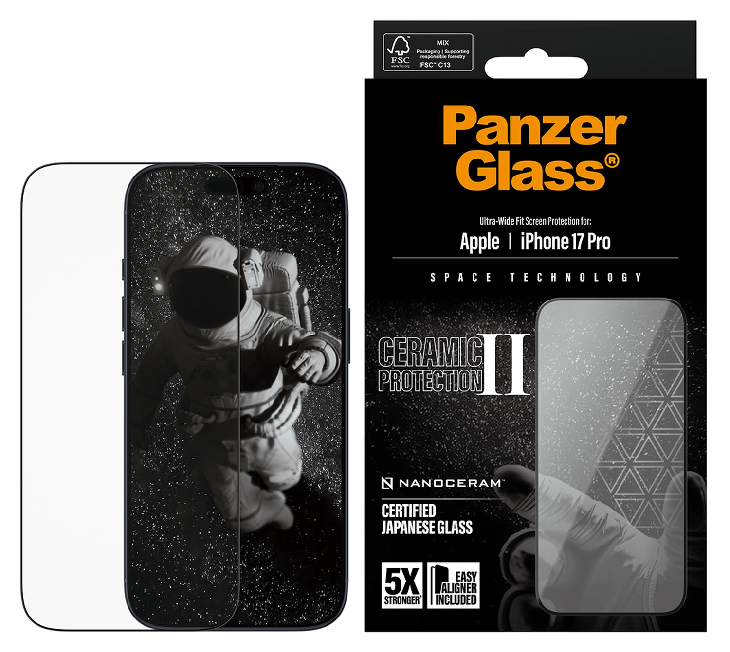 PanzerGlass Ceramic Ultra-Wide Fit iPhone 17 Pro Screen Protector afbeelding 2