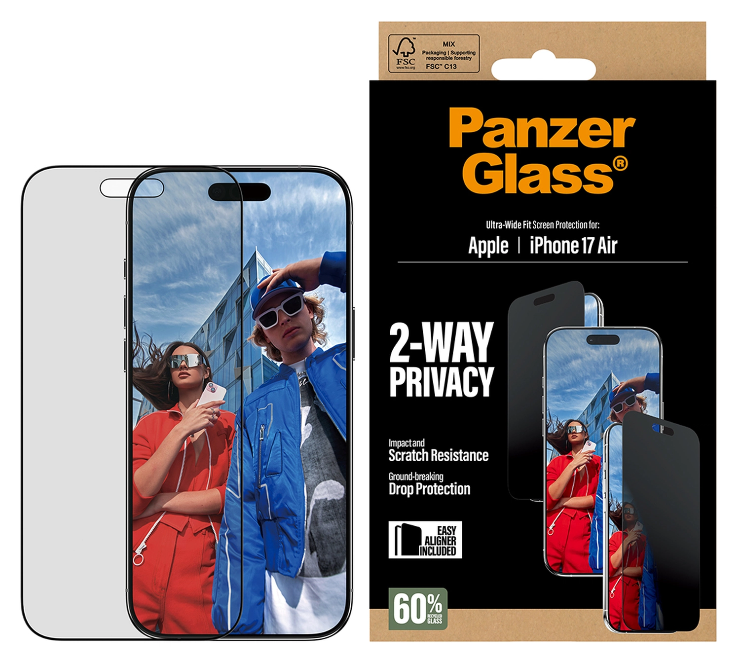 PanzerGlass Ultra-Wide iPhone Air Screen Protector Privacy Glass afbeelding 1