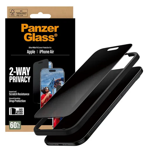 PanzerGlass Ultra-Wide iPhone Air Screen Protector Privacy Glass afbeelding 2