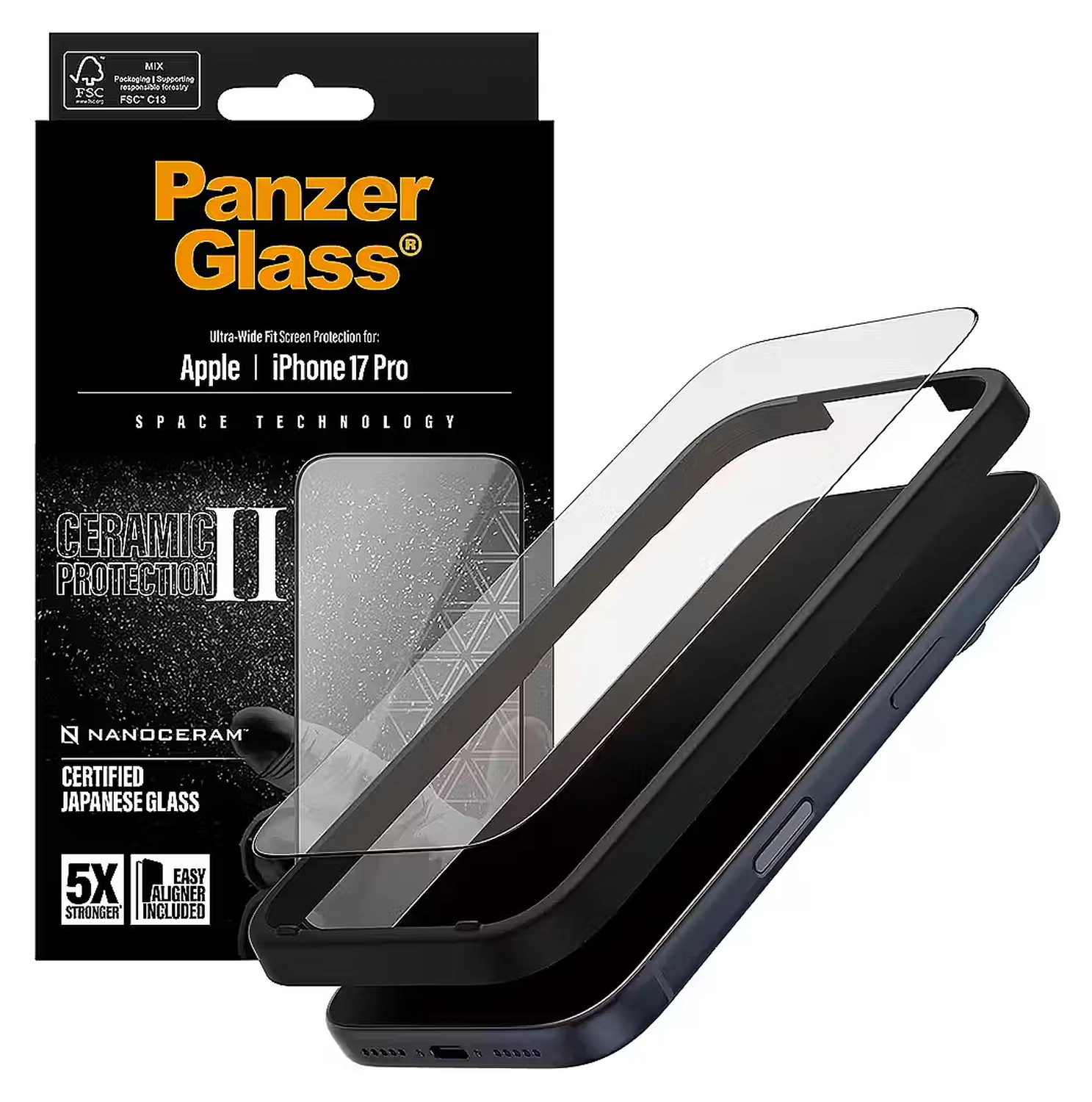 PanzerGlass Ceramic Ultra-Wide Fit iPhone 17 Pro Max Screen Protector afbeelding 1