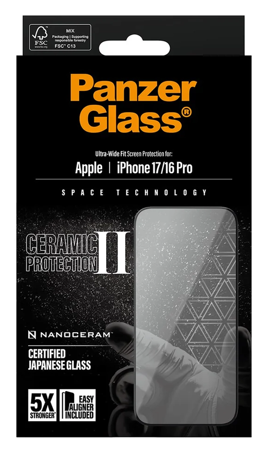 PanzerGlass Ceramic Ultra-Wide Fit iPhone 17 / 16 Pro Screen Protector afbeelding 5