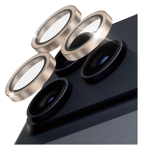 PanzerGlass Hoops Rings iPhone 17 Pro (Max) Camera Protector Glas Glitter Goud afbeelding 2