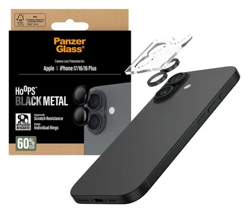 PanzerGlass Hoops Rings iPhone 17 Camera Lens Protector Glas Zwart