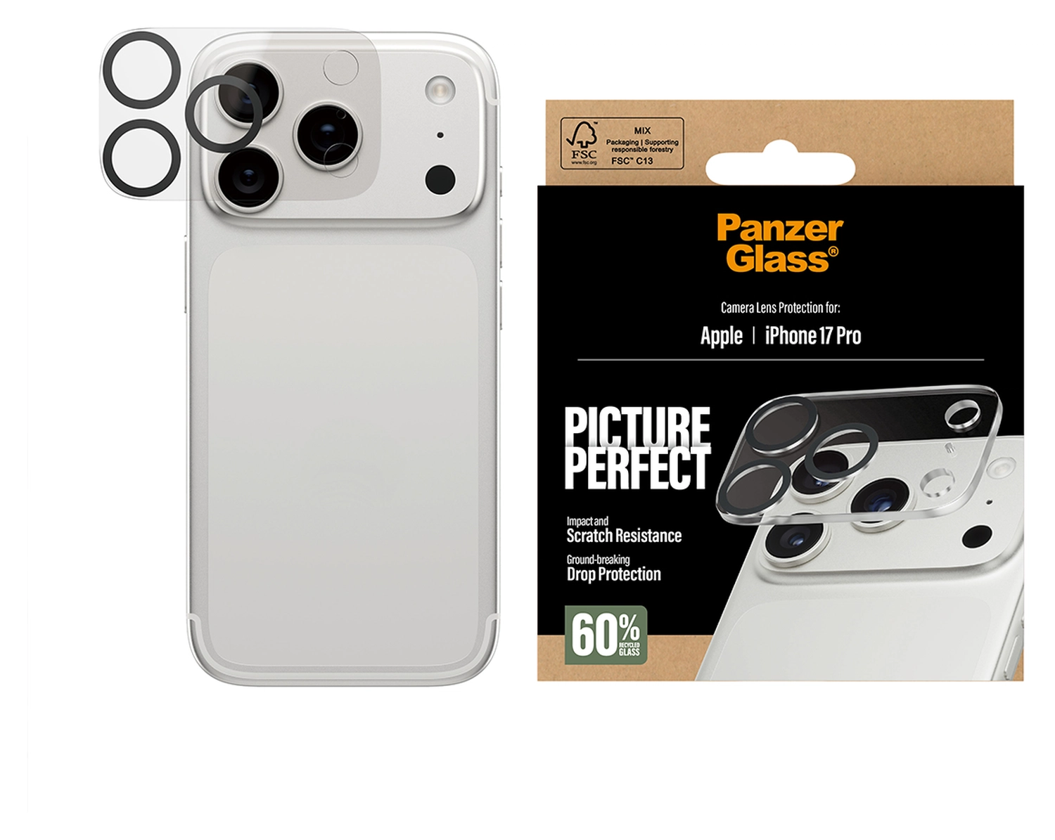 PanzerGlass PicturePerfect iPhone 17 Pro Camera Protector Glas afbeelding 1