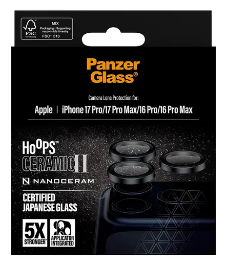 PanzerGlass Hoops Ceramic iPhone 17 Pro / 17 Pro Max Camera Lens Protector Glas afbeelding 5