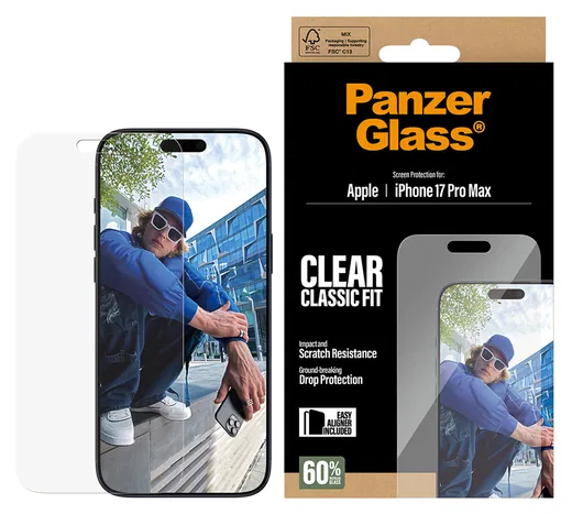 PanzerGlass Classic Fit iPhone 17 Pro Max Screen Protector Tempered Glass afbeelding 2