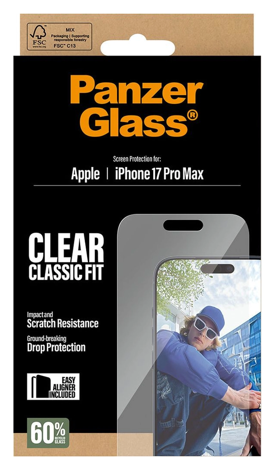 PanzerGlass Classic Fit iPhone 17 Pro Max Screen Protector Tempered Glass afbeelding 5
