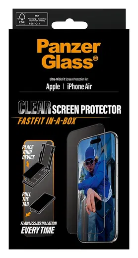 PanzerGlass Ultra-Wide Clear iPhone Air Screen Protector Tempered Glass afbeelding 5