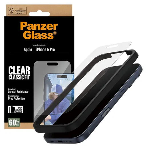 PanzerGlass Classic Fit iPhone 17 Pro Screen Protector Tempered Glass afbeelding 1