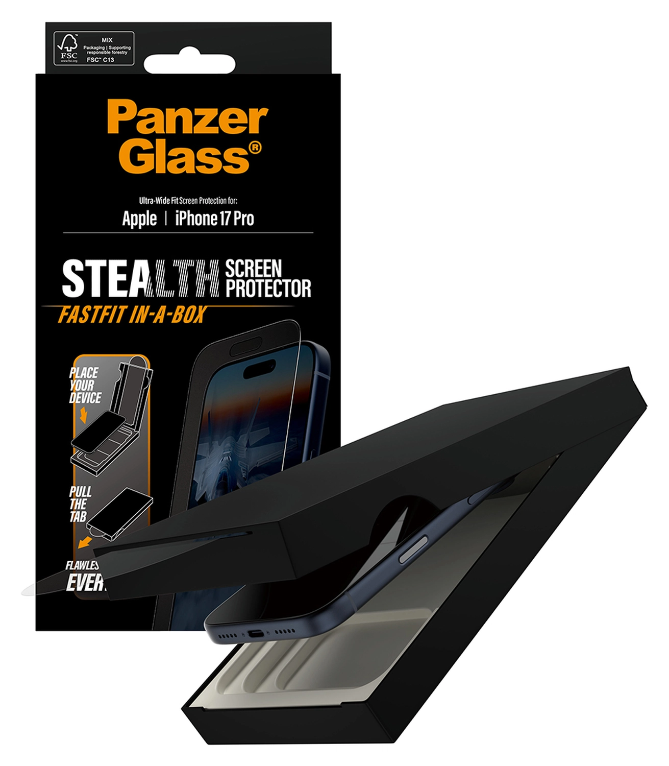 PanzerGlass Stealth iPhone 17 Pro Screen Protector Tempered Glass afbeelding 2