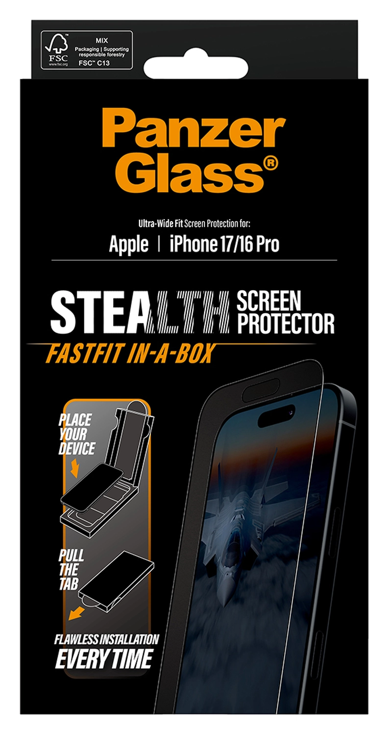 PanzerGlass Stealth iPhone 17/16 Pro Screen Protector Tempered Glass afbeelding 5