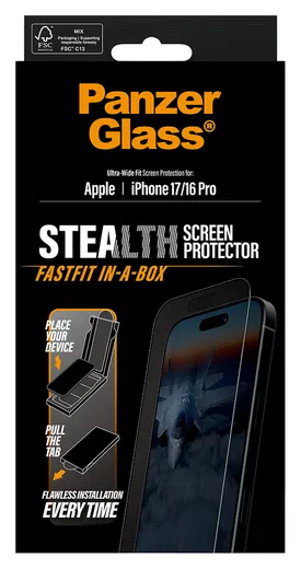 PanzerGlass Stealth iPhone 17/16 Pro Screen Protector Tempered Glass afbeelding 5
