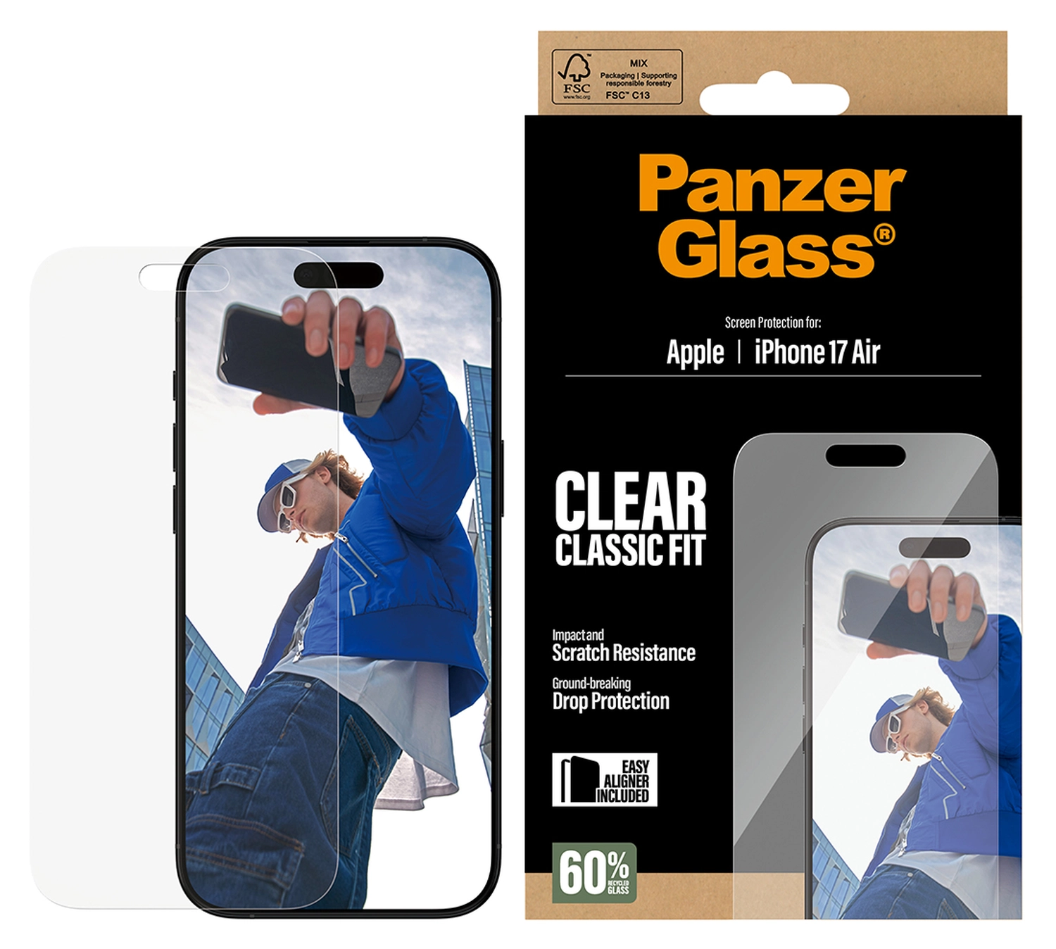 PanzerGlass Classic Fit iPhone Air Screen Protector Tempered Glass afbeelding 1