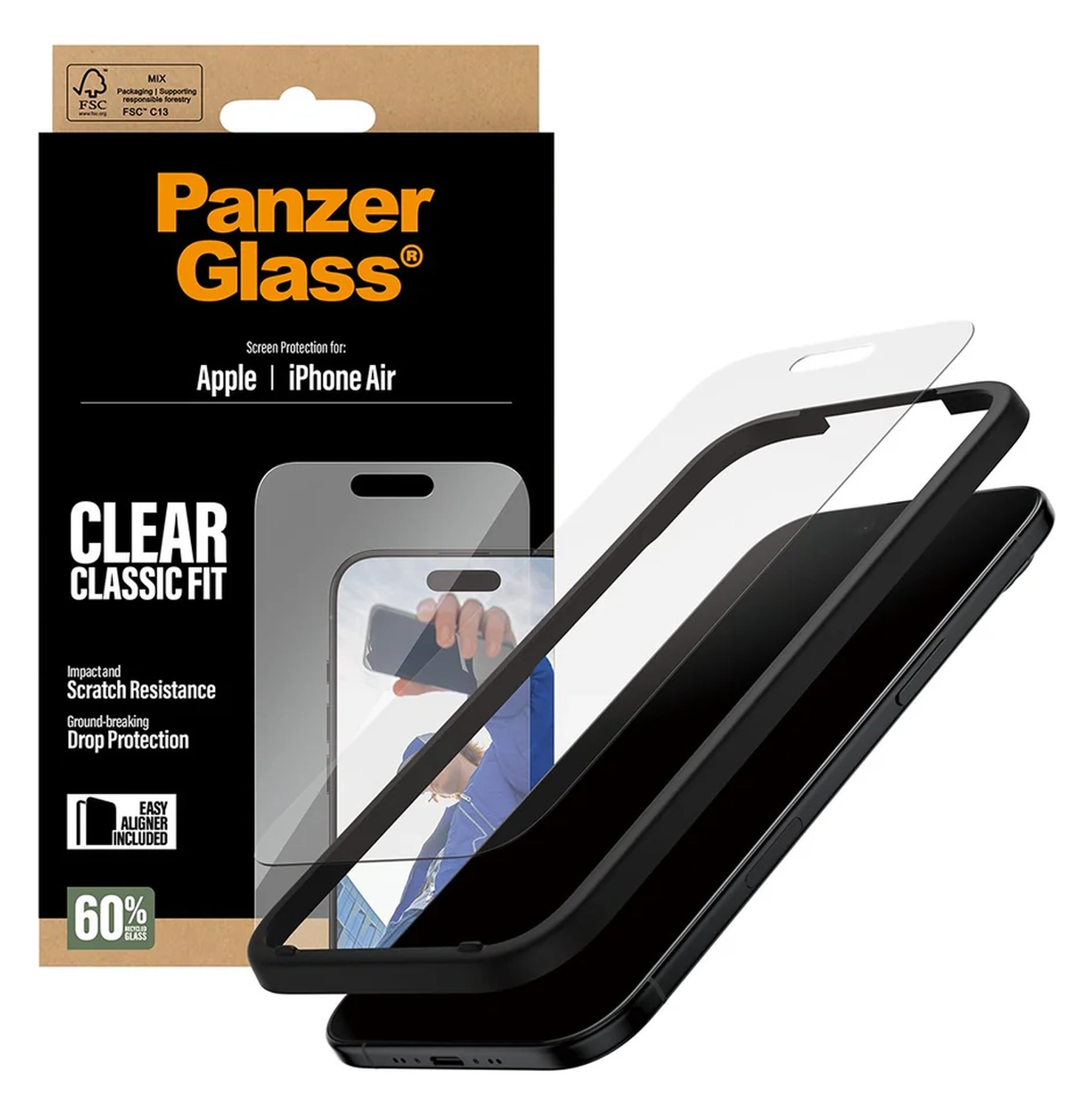 PanzerGlass Classic Fit iPhone Air Screen Protector Tempered Glass afbeelding 2