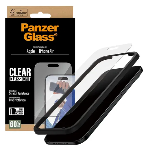 PanzerGlass Classic Fit iPhone Air Screen Protector Tempered Glass afbeelding 2