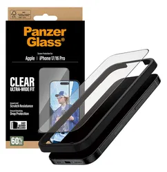 PanzerGlass Ultra-Wide iPhone 17 / 16 Pro Screen Protector Tempered Glass afbeelding