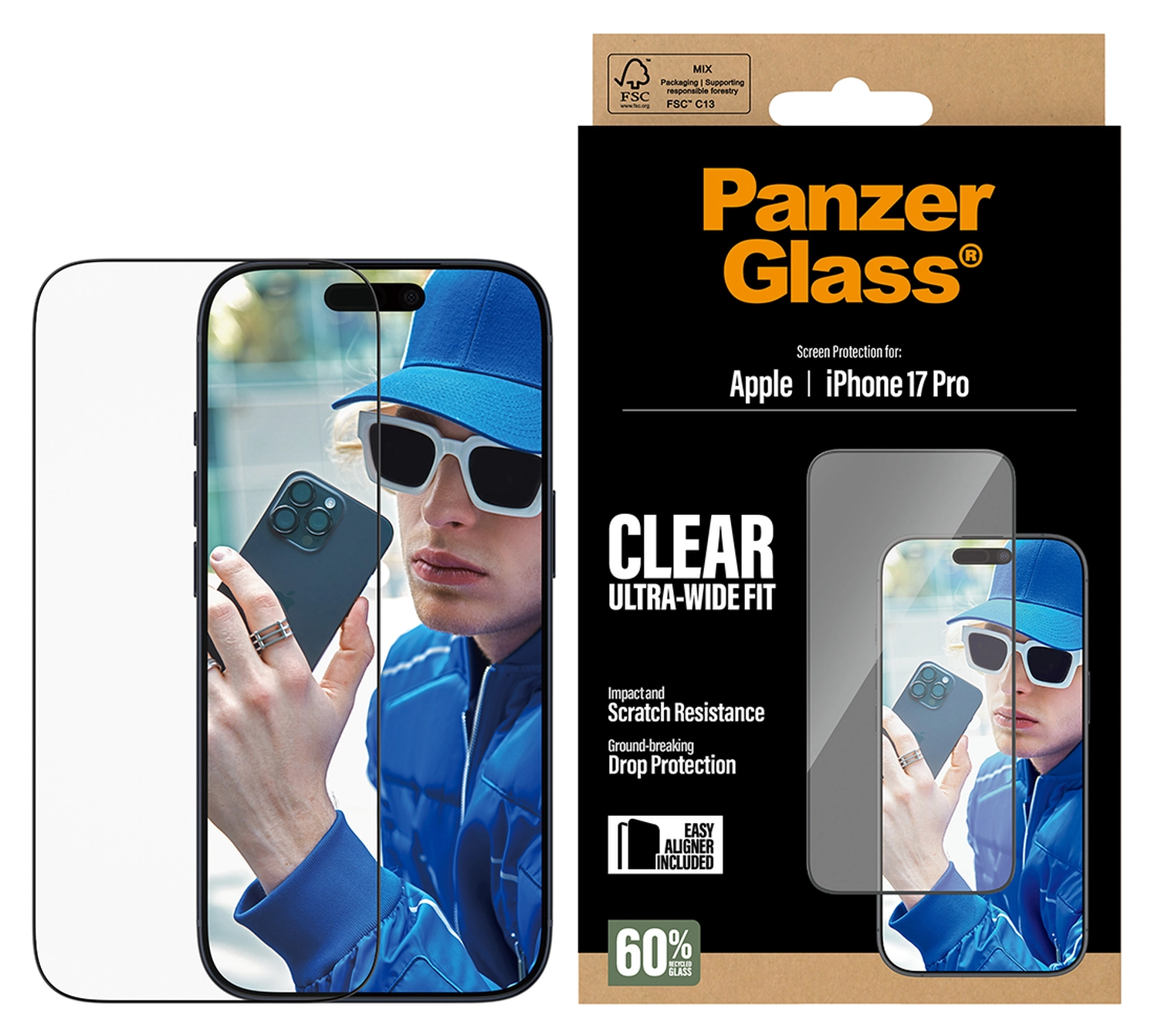 PanzerGlass Ultra-Wide iPhone 17 Pro Screen Protector Tempered Glass afbeelding 2