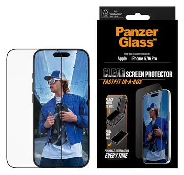 PanzerGlass Ultra-Wide Clear iPhone 17 / 16 Pro Screen Protector Tempered Glass
