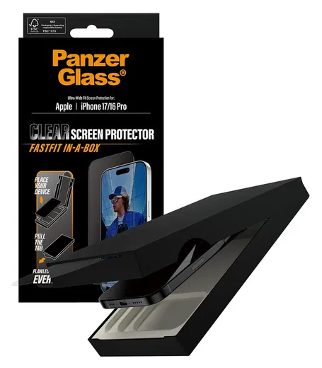 PanzerGlass Ultra-Wide Clear iPhone 17 / 16 Pro Screen Protector Tempered Glass afbeelding 2