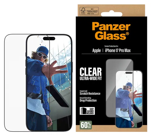 PanzerGlass Ultra-Wide iPhone 17 Pro Max Screen Protector Tempered Glass afbeelding 2