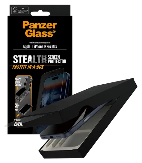 PanzerGlass Stealth iPhone 17 Pro Max Screen Protector Tempered Glass afbeelding 2