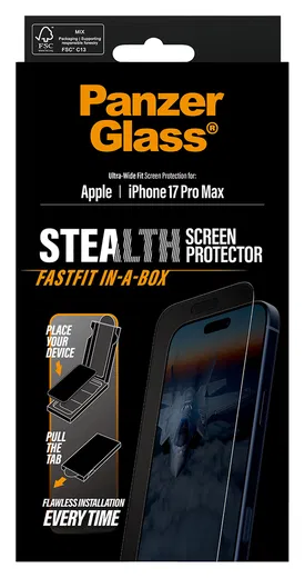 PanzerGlass Stealth iPhone 17 Pro Max Screen Protector Tempered Glass afbeelding 5