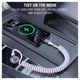 4smarts USB-C naar USB-C Krulsnoer Kabel 240W Power Delivery 50CM Wit afbeelding 3