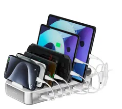 4Smarts Team 100W Laadstation 5x USB-C 1x USB-A Oplader Zilver afbeelding